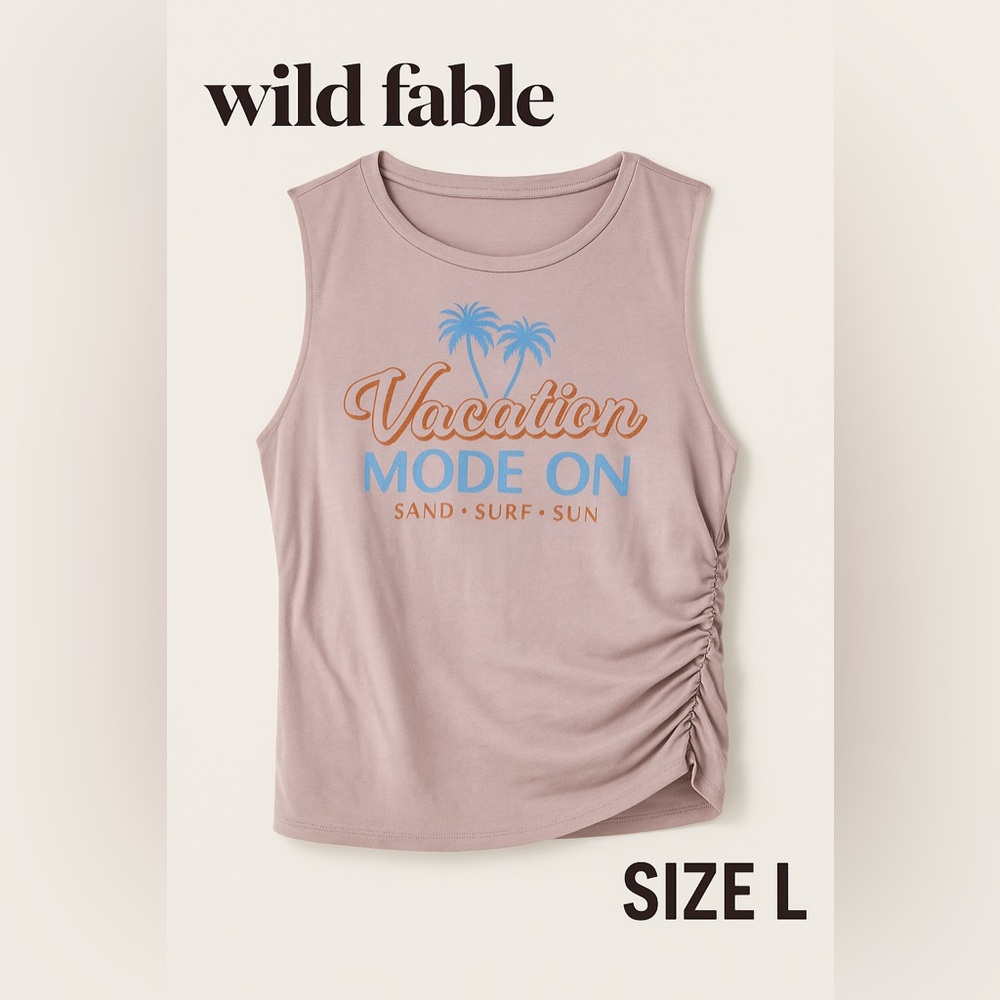 Wild Fable Vacation Mode Graphic Tank 🌴 Size L